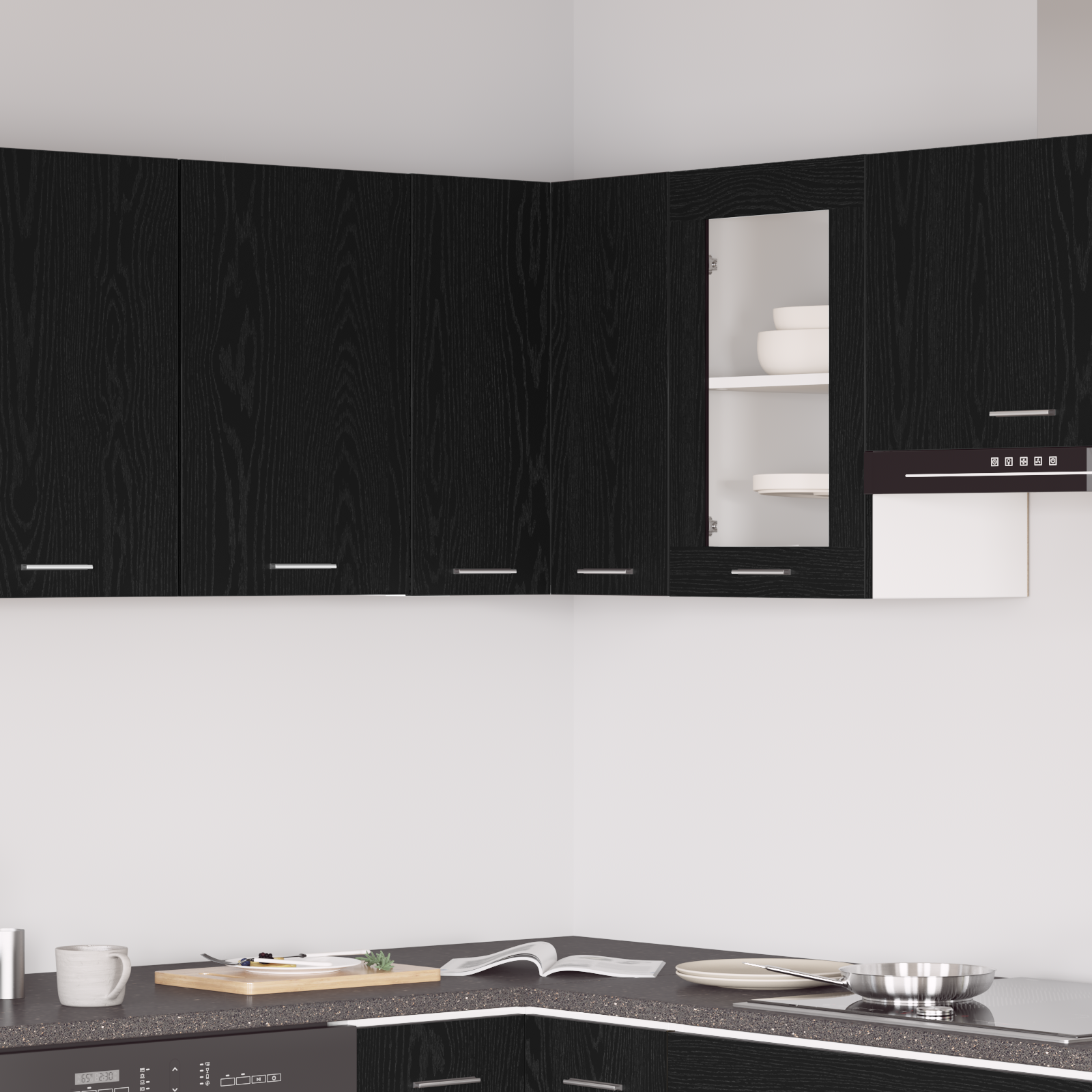 Armadio Angolare  - Rovere Nero - 57x57x60 cm - Realizzato in Legno Ingegnerizzato