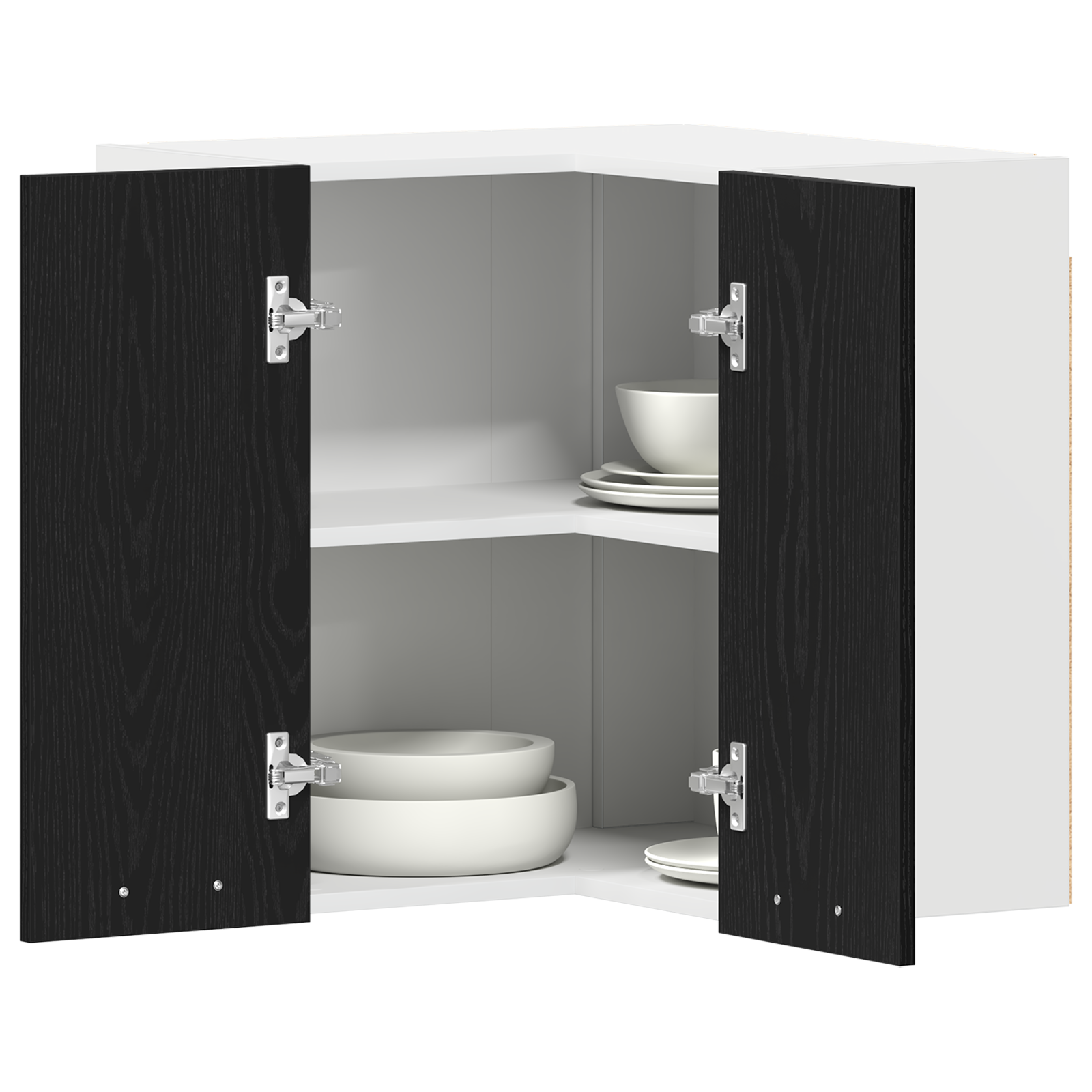 Armadio Angolare  - Rovere Nero - 57x57x60 cm - Realizzato in Legno Ingegnerizzato