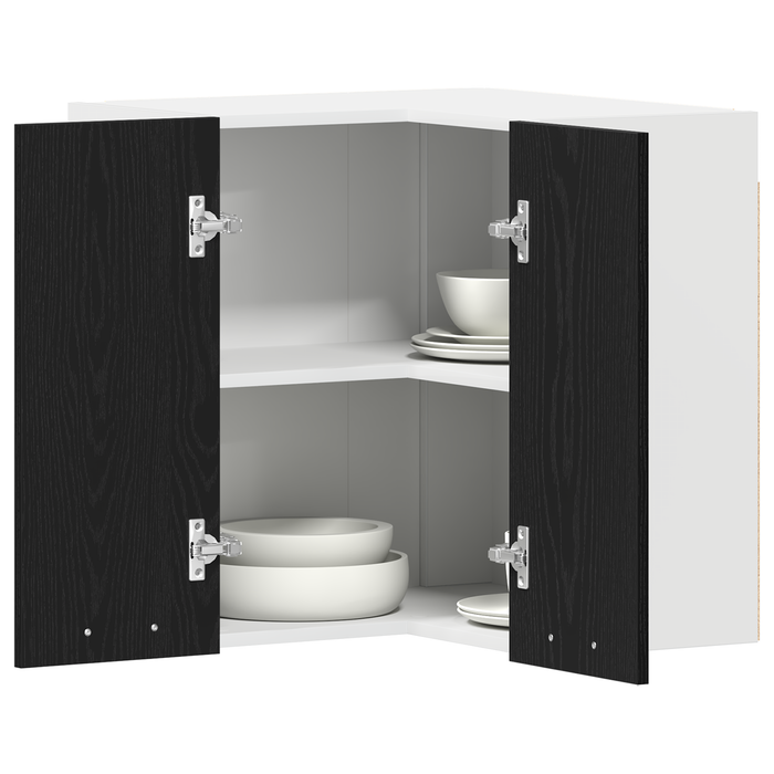 Armadio Angolare  - Rovere Nero - 57x57x60 cm - Realizzato in Legno Ingegnerizzato