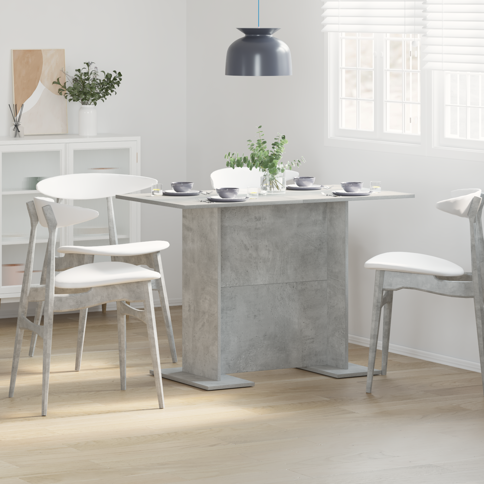 Tavolo da pranzo  Grigio cemento 110x60x75 cm Legno ingegnerizzato