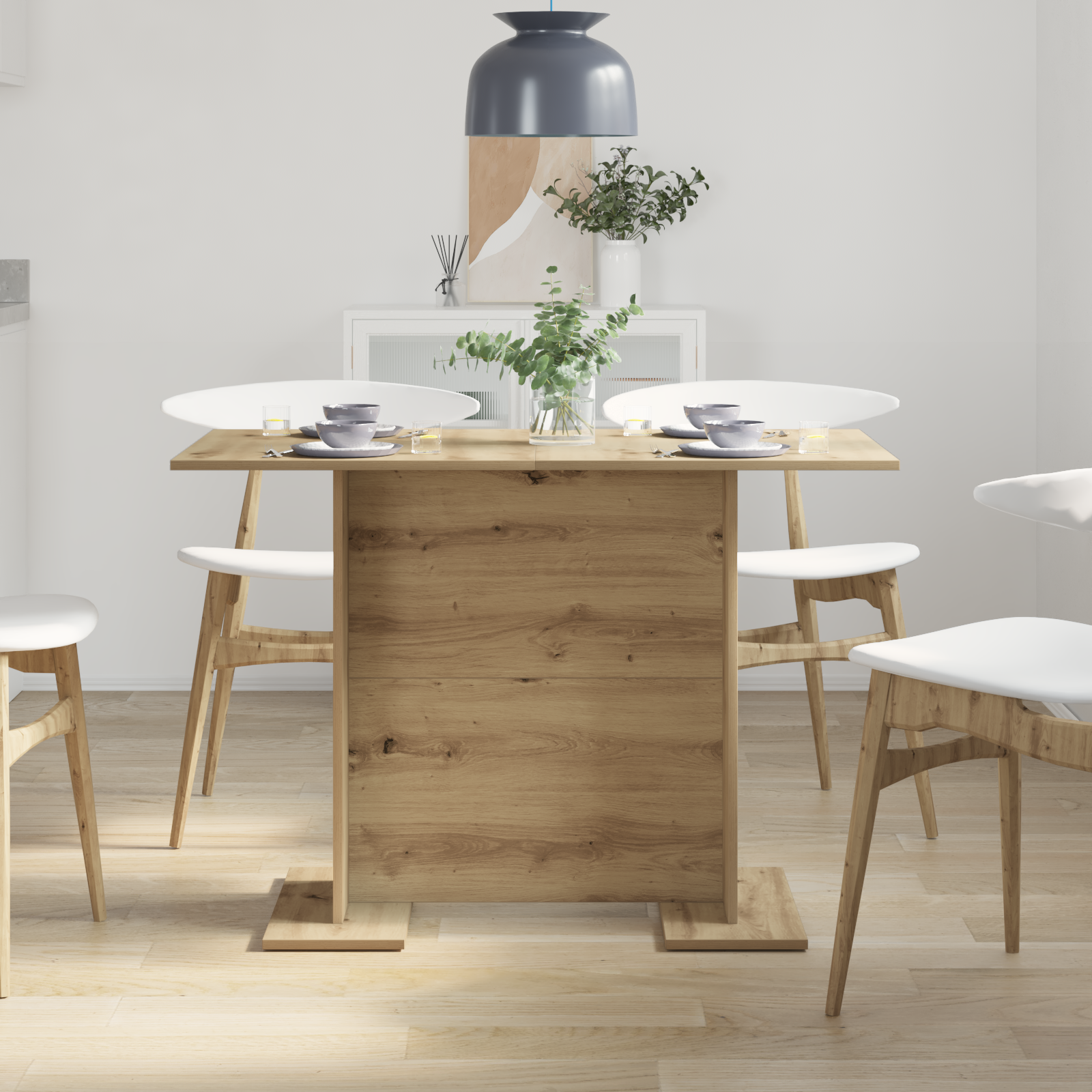 Tavolo da pranzo  in rovere artigianale 110x60x75 cm in legno ingegnerizzato