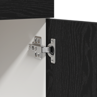 Armadio  con cassetto in rovere nero, 80x46x81,5 cm, realizzato in legno ingegnerizzato