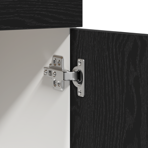 Armadio  con cassetto in rovere nero, 80x46x81,5 cm, realizzato in legno ingegnerizzato