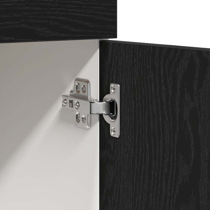 Armadio  con cassetto in rovere nero, 80x46x81,5 cm, realizzato in legno ingegnerizzato