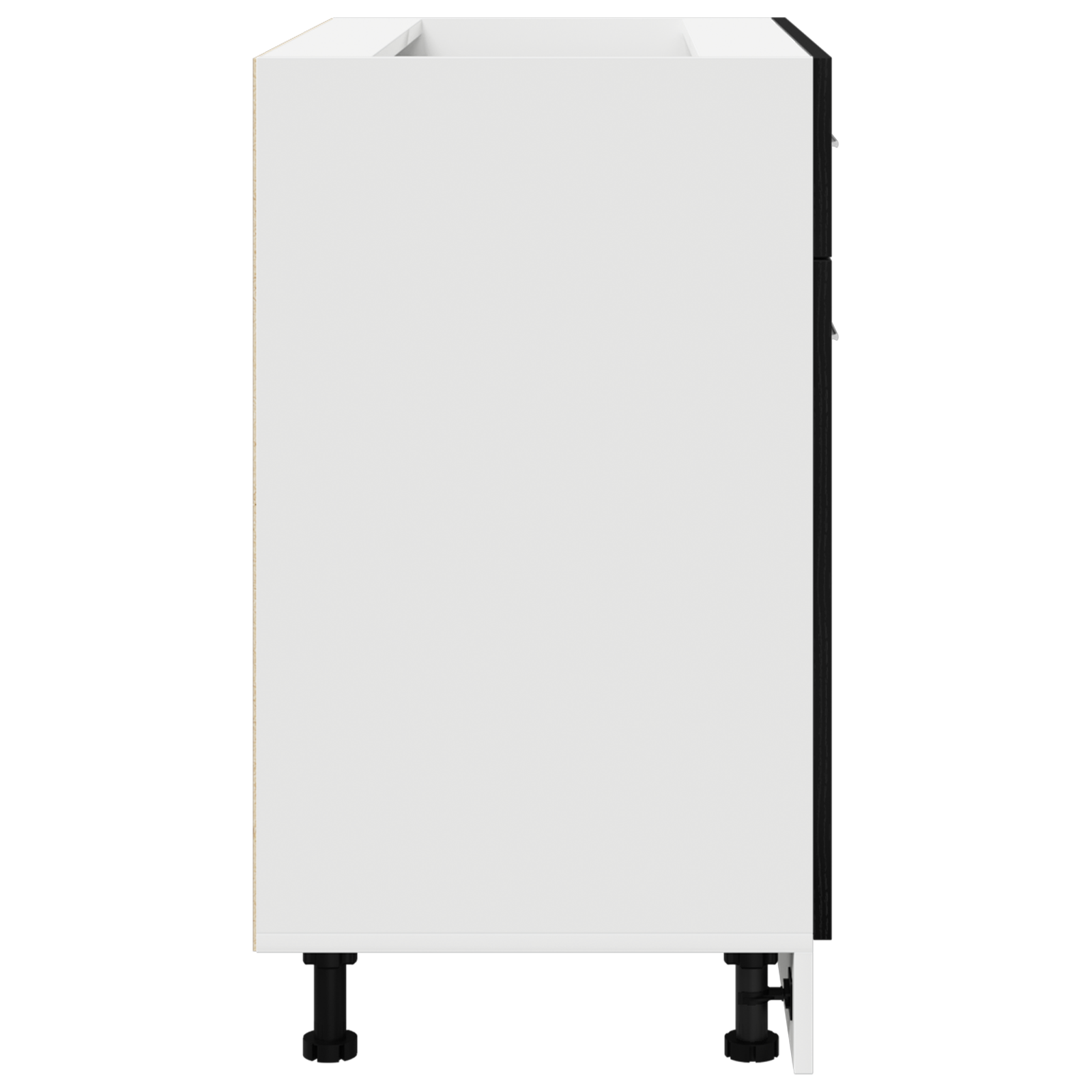 Armadio  con cassetto in rovere nero, 80x46x81,5 cm, realizzato in legno ingegnerizzato