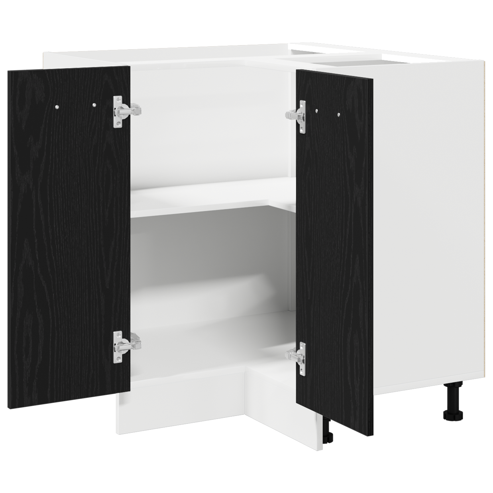 Armadio d'angolo in rovere nero  - 75.5x75.5x81.5 cm