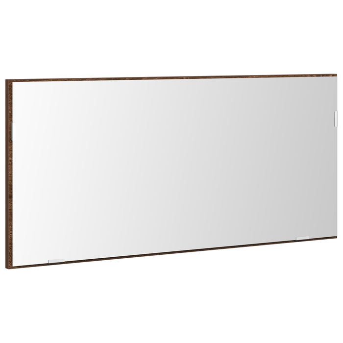 Cabinet del Bagno  con Specchio e Luce LED Rovere Marrone 80x37 cm