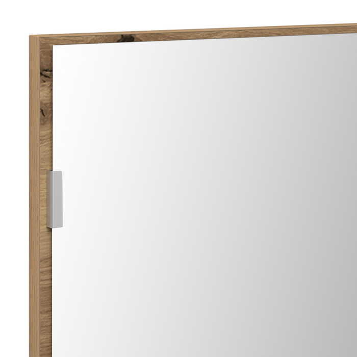 Mobile da bagno con specchio con luce LED in rovere artigianale 80x37 cm