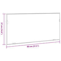 Mobile da Bagno con Specchio e Luce LED Rovere Nero 80x37 cm