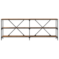 Tavolo Consolle Legno Vecchio 200x30x75 cm Legno Ingegnerizzato e Acciaio