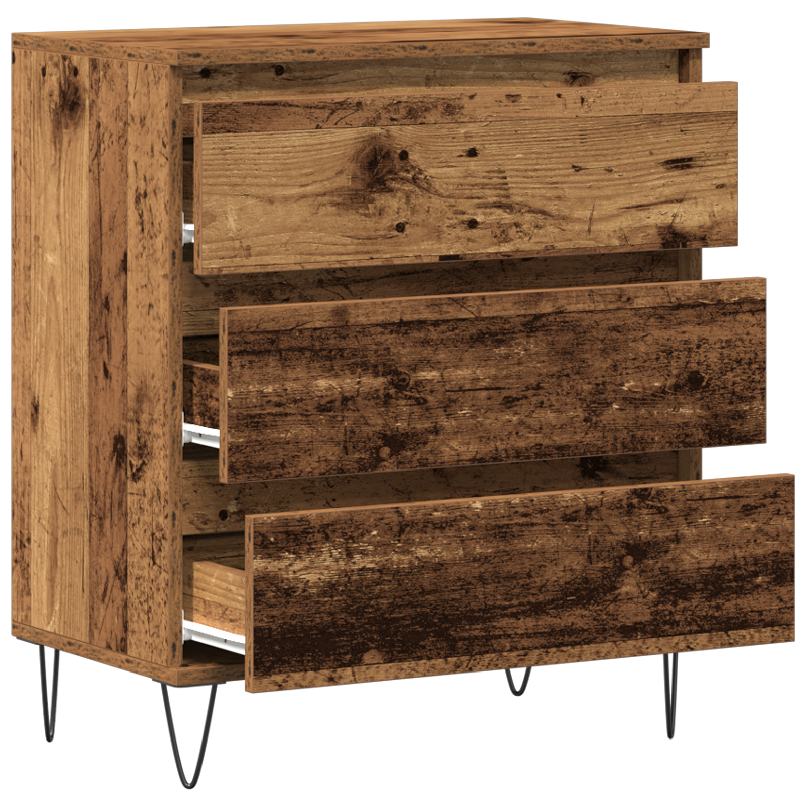 Sideboard con Cassetti in Legno Antico 60x35x70 cm in Legno Ingenerizzato