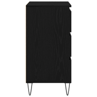 Mobile con Cassetti  Nero Rovere 60x35x70 cm Legno Ingenerizzato