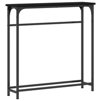 Consolle Nero Rovere 75x19,5x75 cm Legno ingegnerizzato