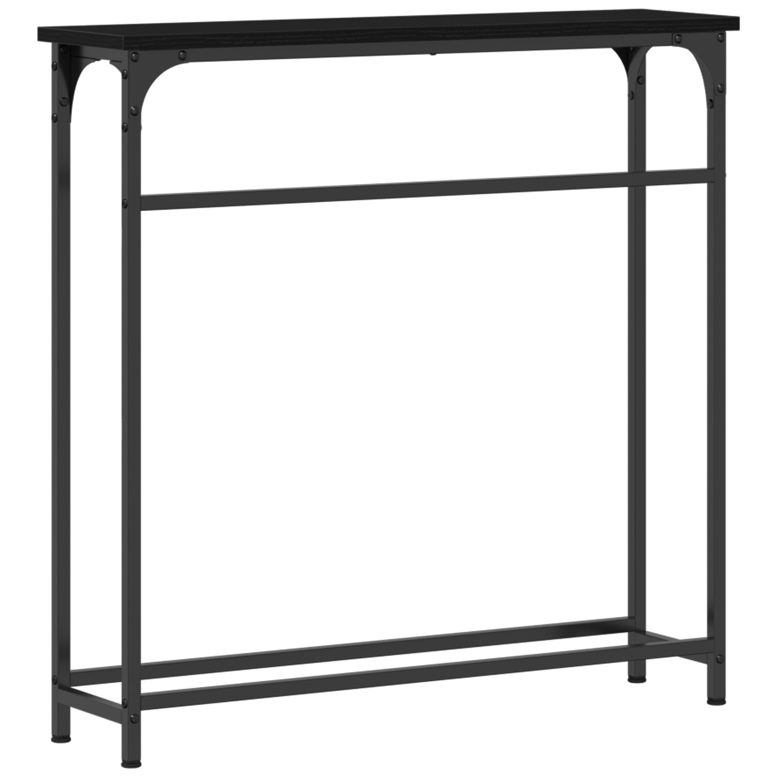 Consolle Nero Rovere 75x19,5x75 cm Legno ingegnerizzato