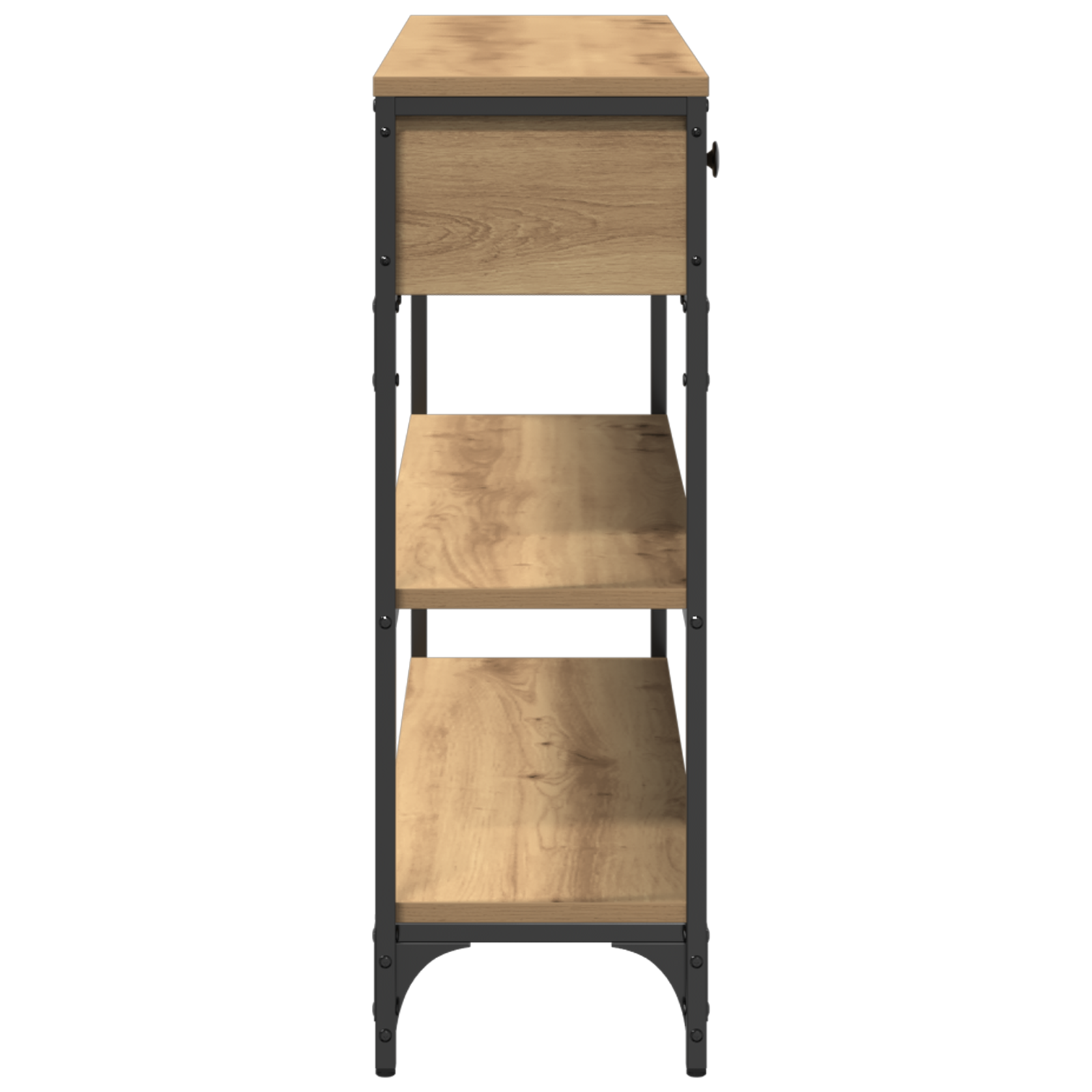 Tavolo Consolle Quercia Artigianale 100x25x75 cm Legno Ingegnerizzato e Acciaio