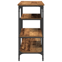 Tavolo Consolle Legno Vecchio 100x35x75 cm Legno Ingegnerizzato e Acciaio