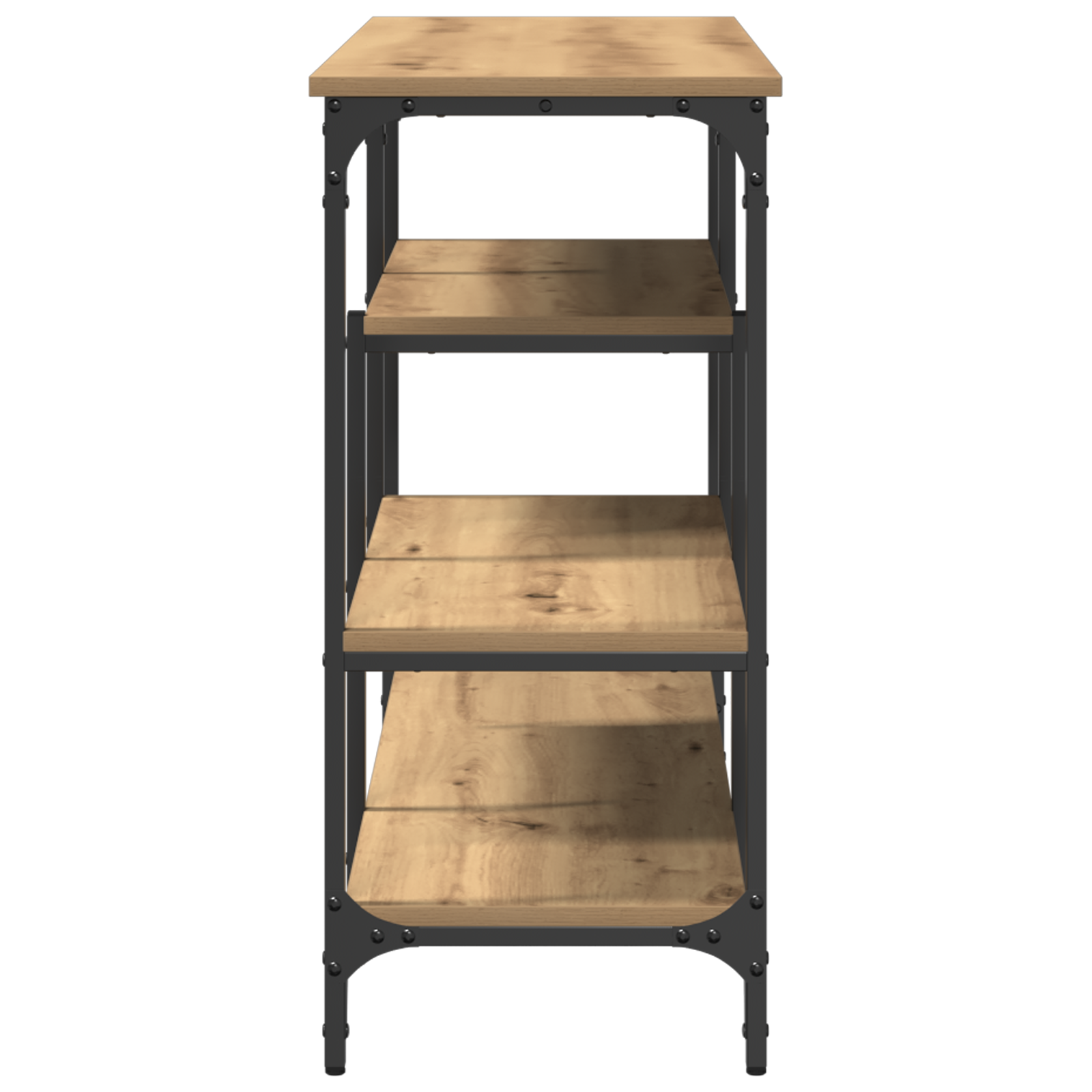 Tavolo Console  in Rovere Artigianale 100x35x75 cm Legno Ingegnerizzato e Acciaio