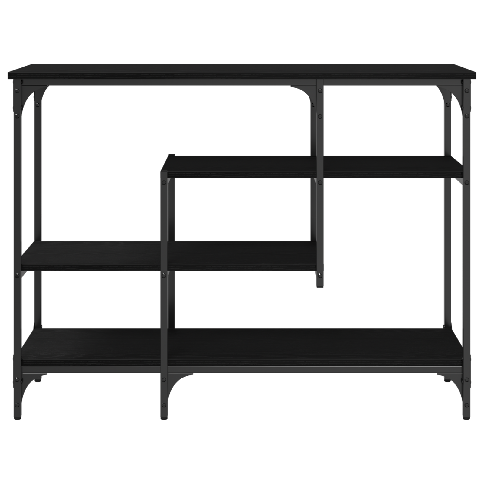 Tavolo Consolle Nero Quercia 100x35x75 cm Legno ingegnerizzato e Acciaio