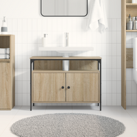 Mobile bagno  in rovere Sonoma 80x30x60 cm in legno ingegnerizzato