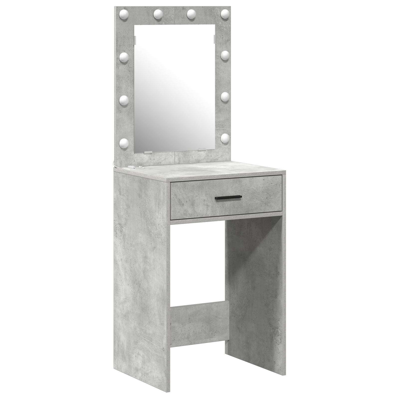 Tavolo da Trucco con Luci LED in Grigio Cemento, 50x41x135 cm