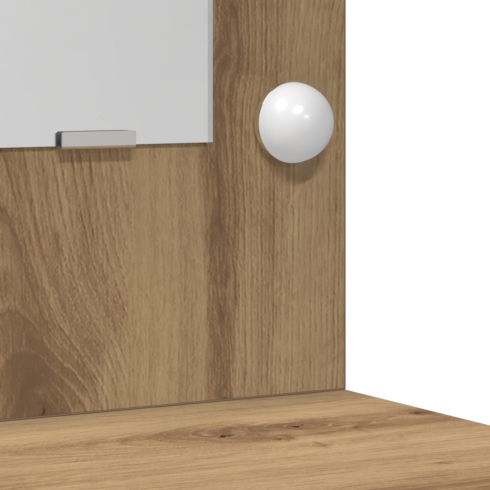 Tavolo toletta con luci LED Rovere artigianale 50x41x135 cm