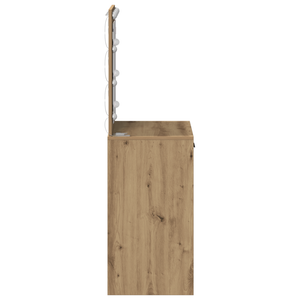 Tavolo toletta con luci LED Rovere artigianale 50x41x135 cm