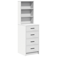 Highboard Bianco 40x41x135 cm in Legno Ingegnerizzato
