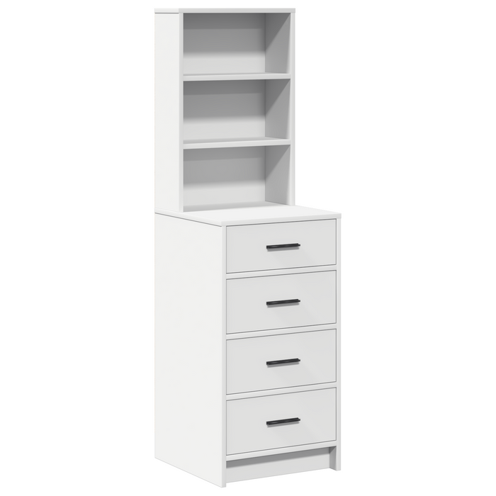 Highboard Bianco 40x41x135 cm in Legno Ingegnerizzato
