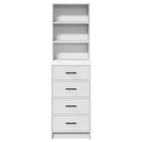 Highboard Bianco 40x41x135 cm in Legno Ingegnerizzato