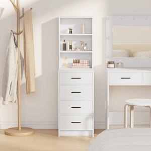 Highboard Bianco 40x41x135 cm in Legno Ingegnerizzato