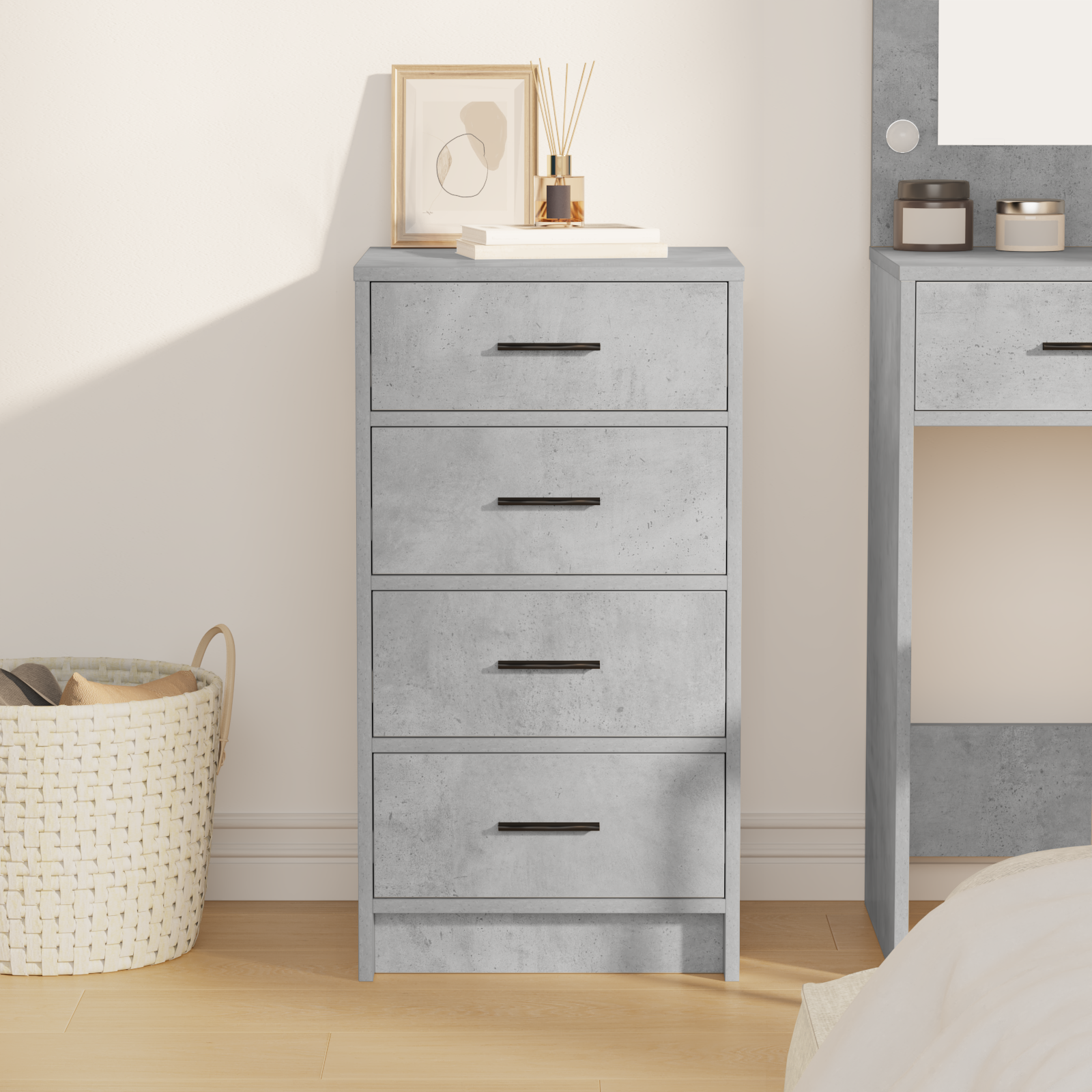 Sideboard Grigio Cemento 40x41x75 cm Legno Ingegnerizzato