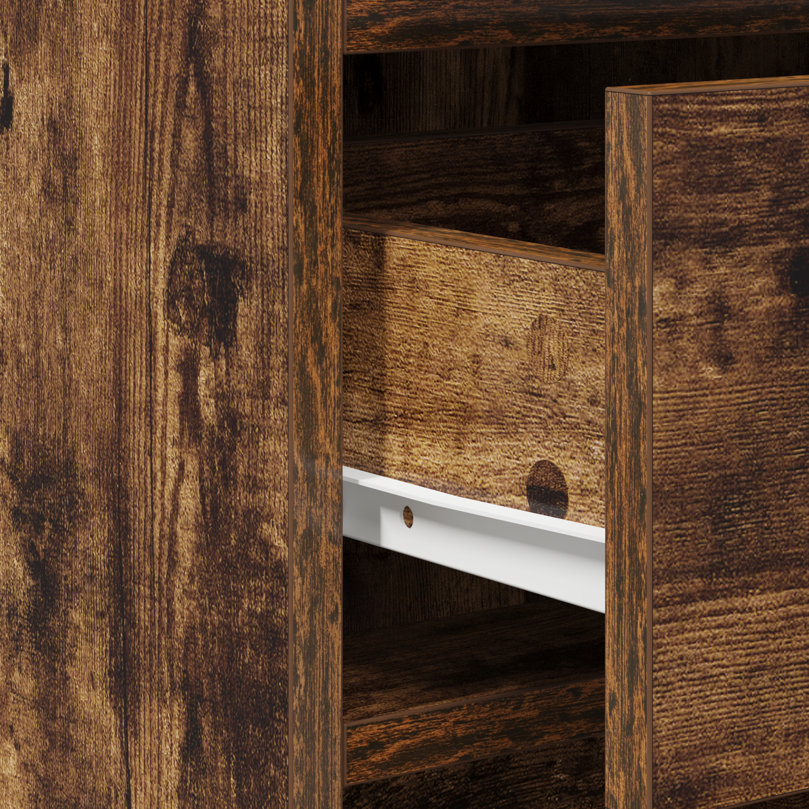 Credenza in rovere affumicato 40x41x75 cm in legno di ingegneria