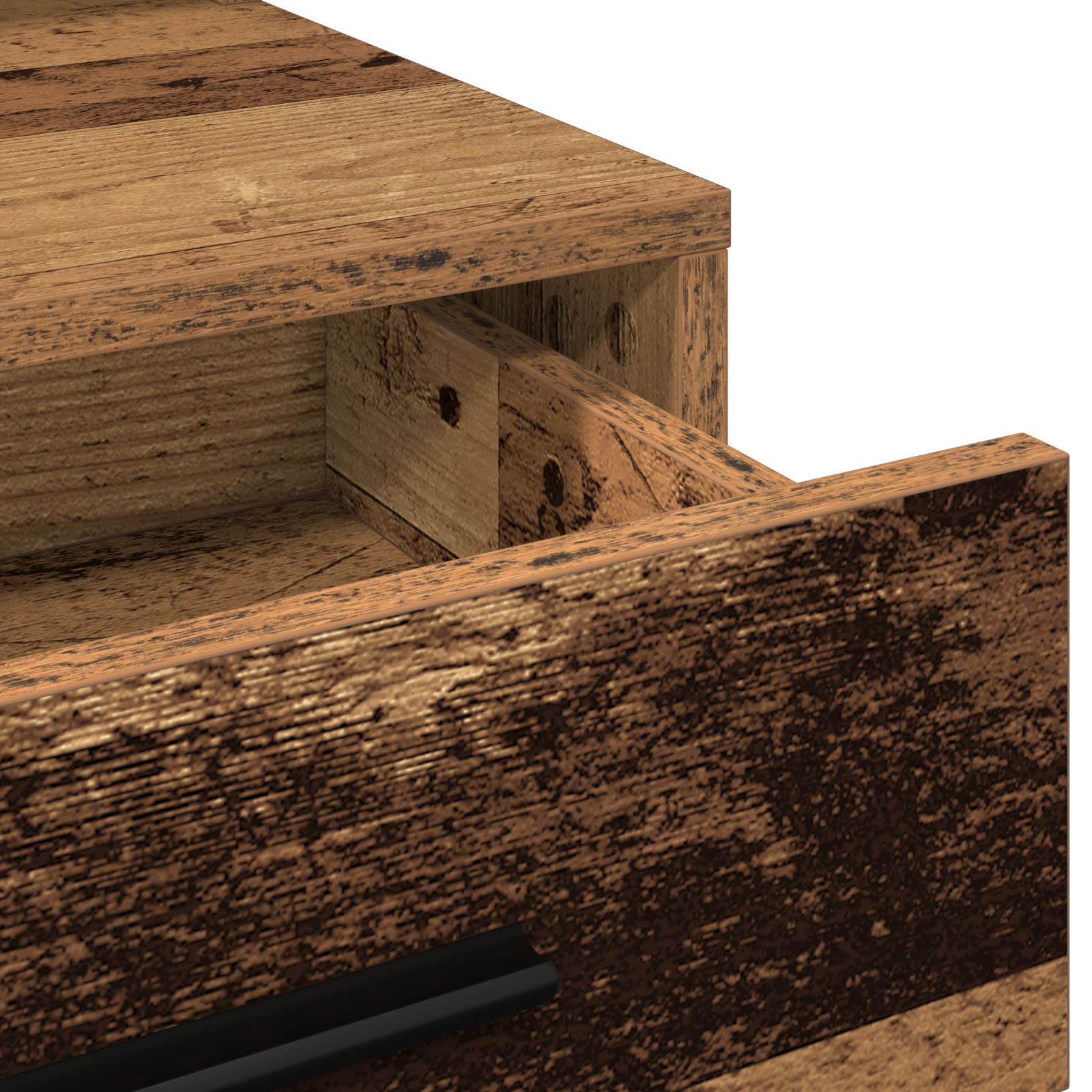 Toeletta  con luci LED in legno usato 79x41x135 cm