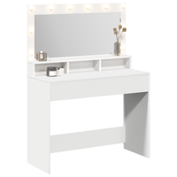 Tavolo da Trucco Bianco con Luci LED - 100x41x135 cm