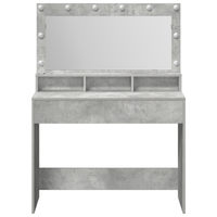 Tavolo da trucco  con luci LED, grigio cemento, 100x41x135 cm
