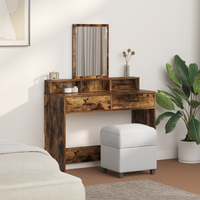 Tavolo da toeletta  con cassetti in rovere affumicato 100x41x140 cm