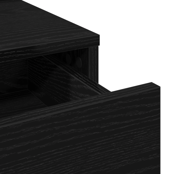 Tavolo da Trucco  con Luci LED Nero Rovere 50x41x140 cm