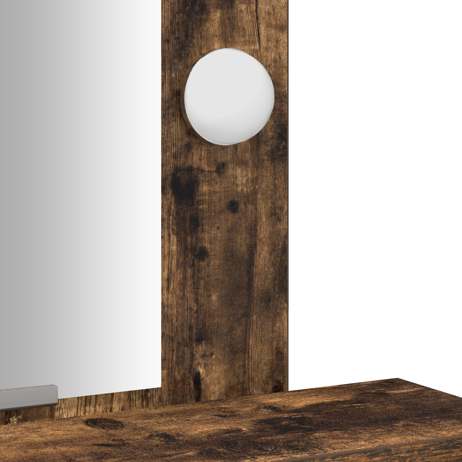 Tavolo da trucco con luci LED Rovere affumicato 50x41x140 cm