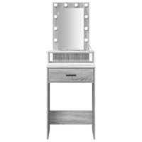 Toeletta  con luci LED Grigio Sonoma 50x41x140 cm