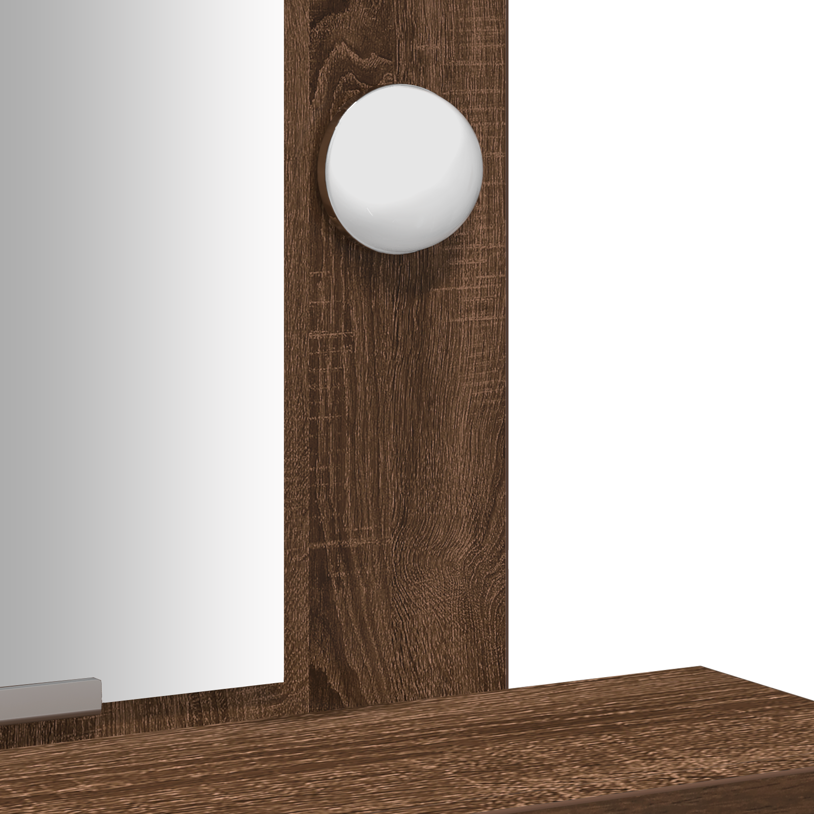 Tavolo da toeletta con luci LED Rovere marrone 50x41x140 cm