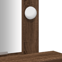 Tavolo da toeletta con luci LED Rovere marrone 50x41x140 cm