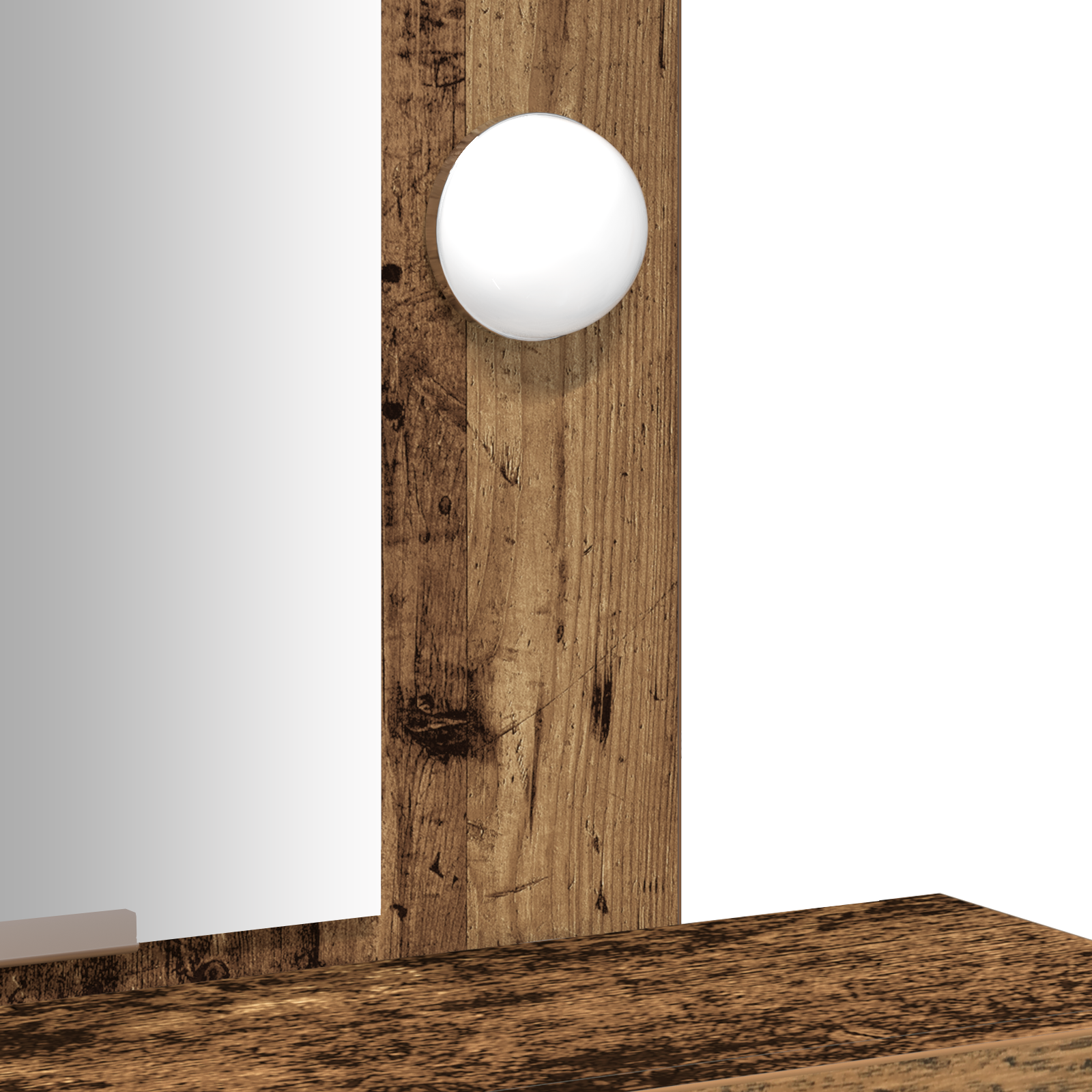 Toletta  con luci LED Legno Vecchio 50x41x140 cm