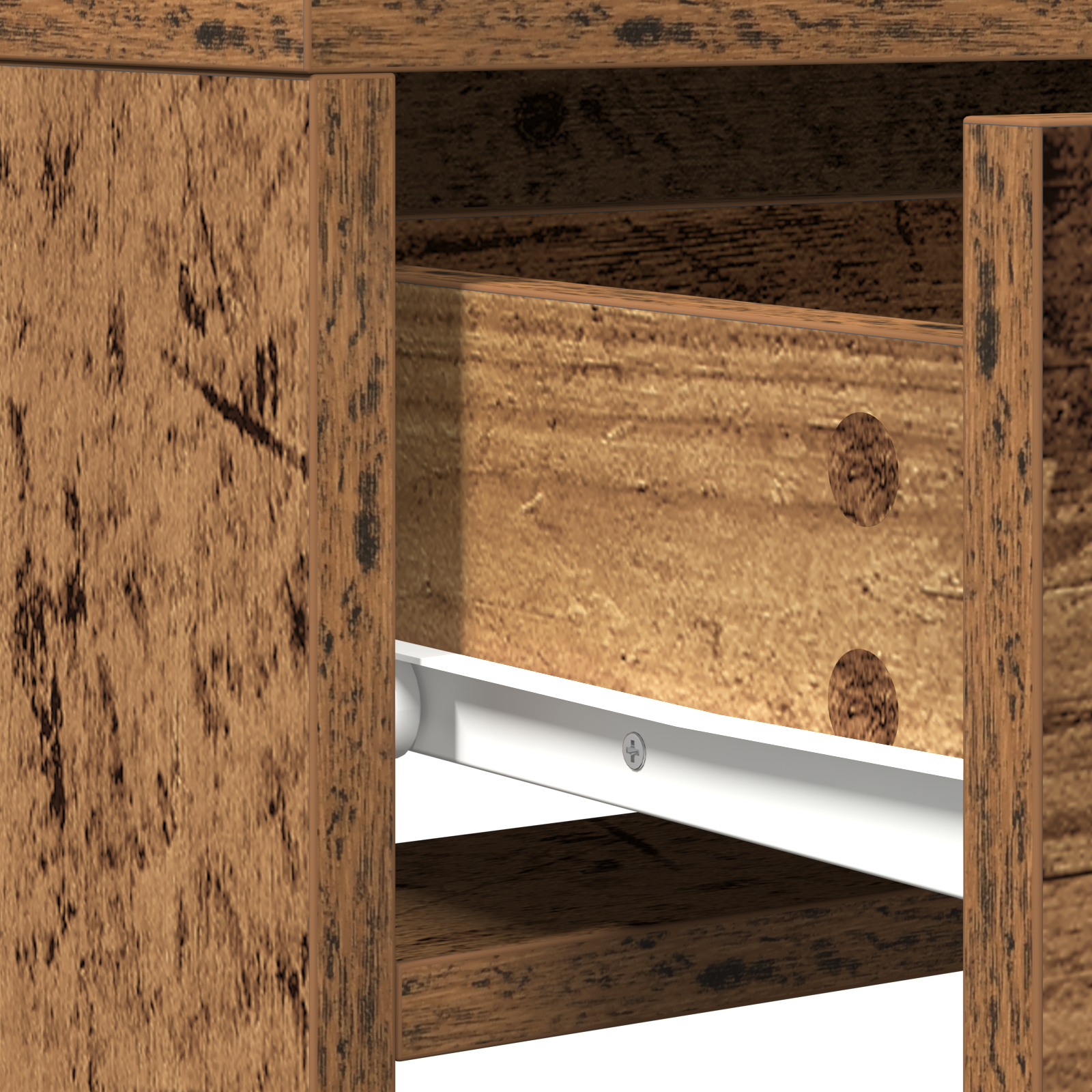 Toletta  con luci LED Legno Vecchio 50x41x140 cm