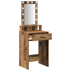 Toletta  con luci LED Legno Vecchio 50x41x140 cm