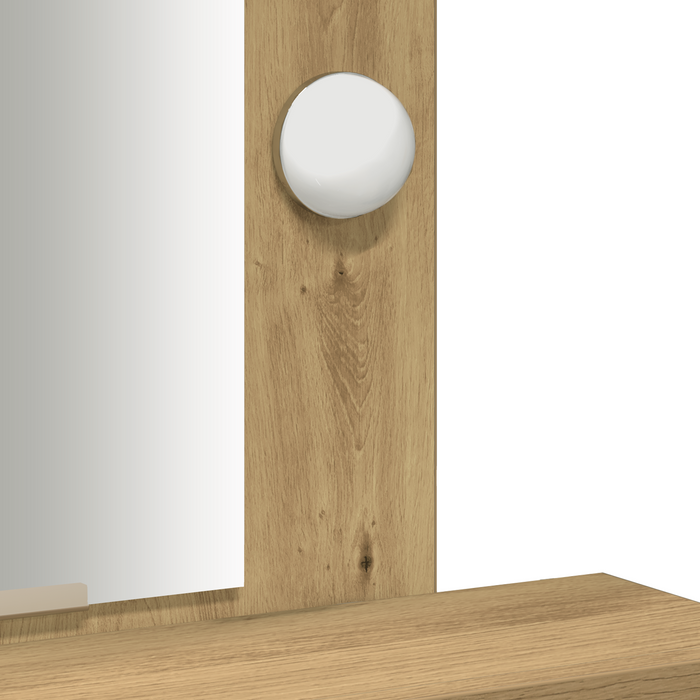 Toeletta con Luci LED Rovere 50x41x140 cm