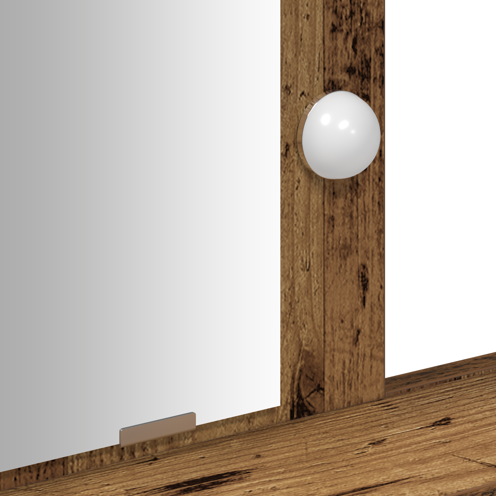 Toeletta con luci LED - Stile legno vintage, 79x41x140 cm