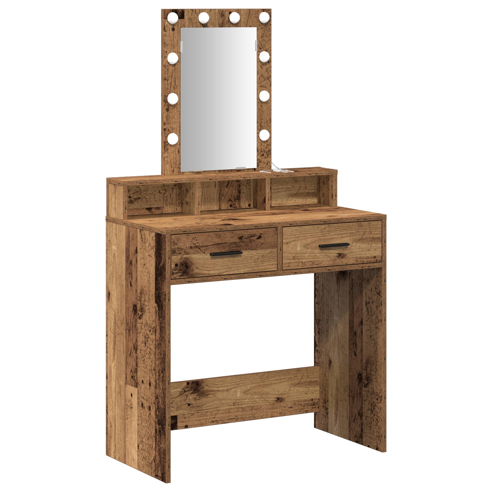 Toeletta con luci LED - Stile legno vintage, 79x41x140 cm