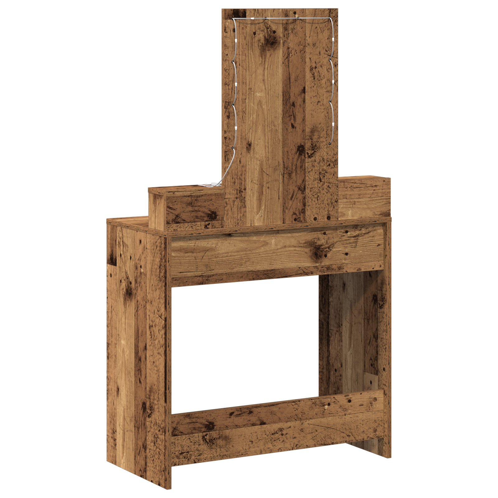 Toeletta con luci LED - Stile legno vintage, 79x41x140 cm