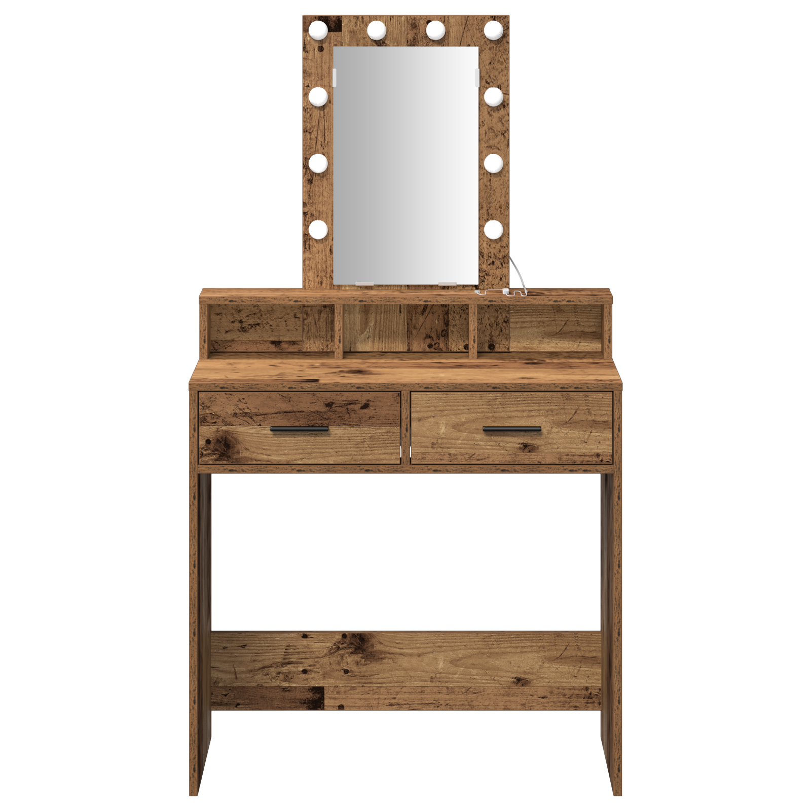 Toeletta con luci LED - Stile legno vintage, 79x41x140 cm