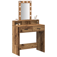 Toeletta con luci LED - Stile legno vintage, 79x41x140 cm